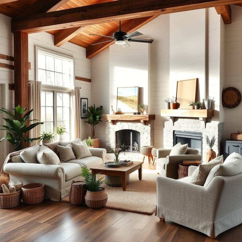 Modern Farmhouse Living: Rustic Charm, Cozy Comfort