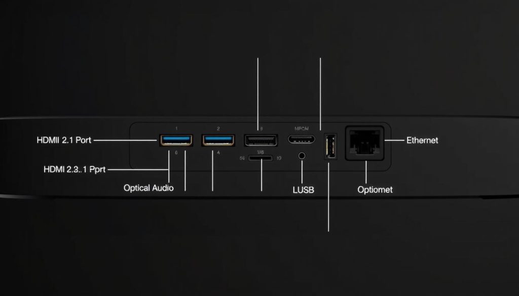 Rear view of LG OLED C4 best-selling TV showing all connectivity ports and slim design