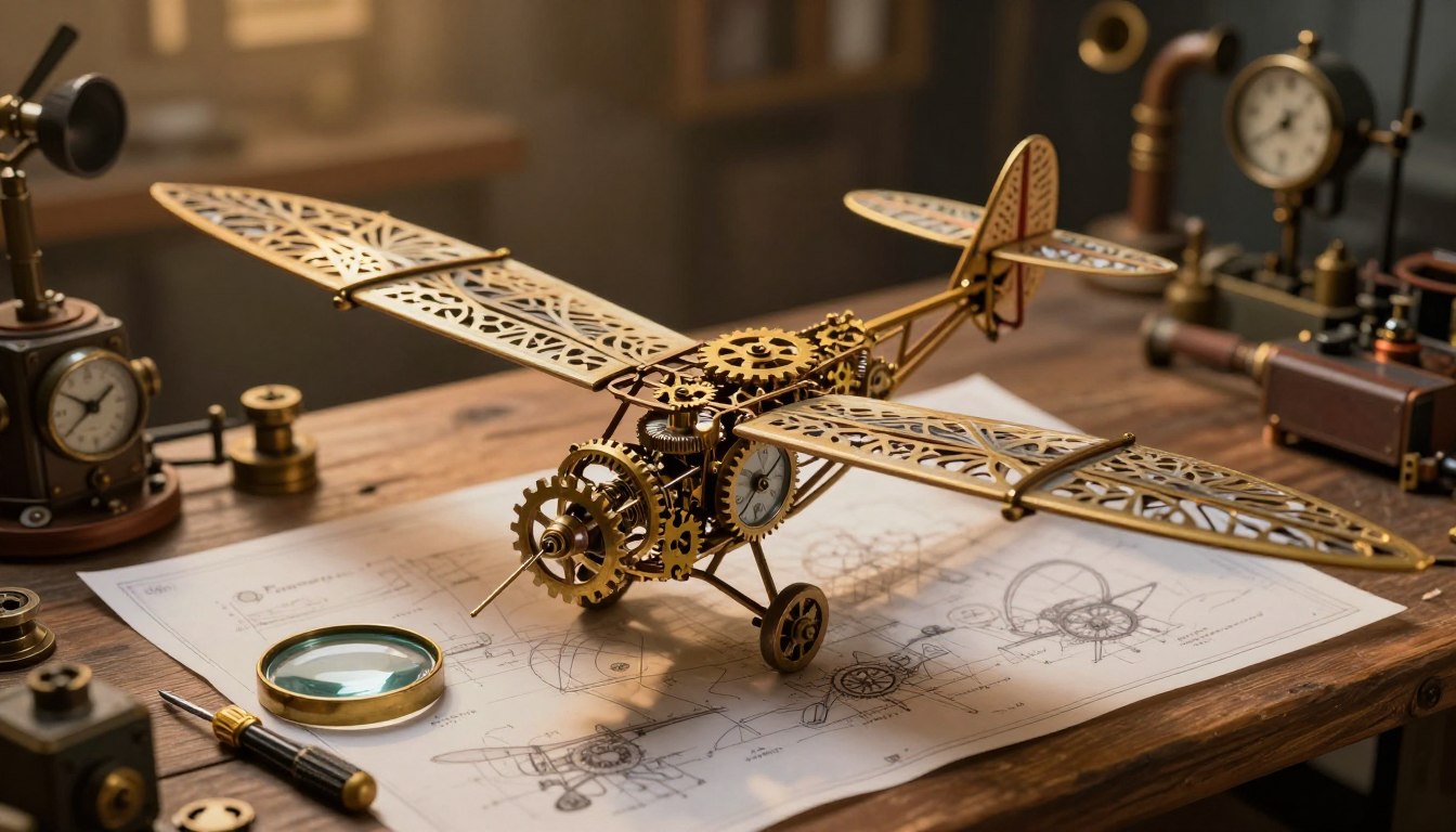 Magnetic Steampunk Ornithopter Model Kit DIY Mechanical Assembly Kit for Adults